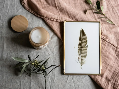 Image of a feather watercolor painting by Shayna Larsen, originals & prints available