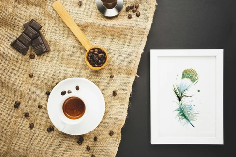 Image of a feather watercolor painting by Shayna Larsen, originals & prints available