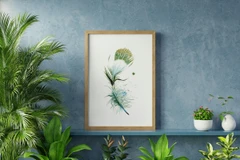 Image of a feather watercolor painting by Shayna Larsen, originals & prints available