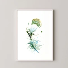Image of a feather watercolor painting by Shayna Larsen, originals & prints available