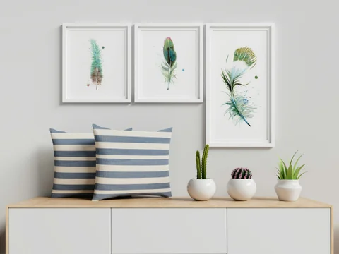 Image of a feather watercolor painting by Shayna Larsen, originals & prints available