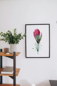 Image of a feather watercolor painting by Shayna Larsen, originals & prints available