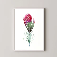 Image of a feather watercolor painting by Shayna Larsen, originals & prints available