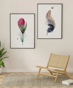 Image of a feather watercolor painting by Shayna Larsen, originals & prints available