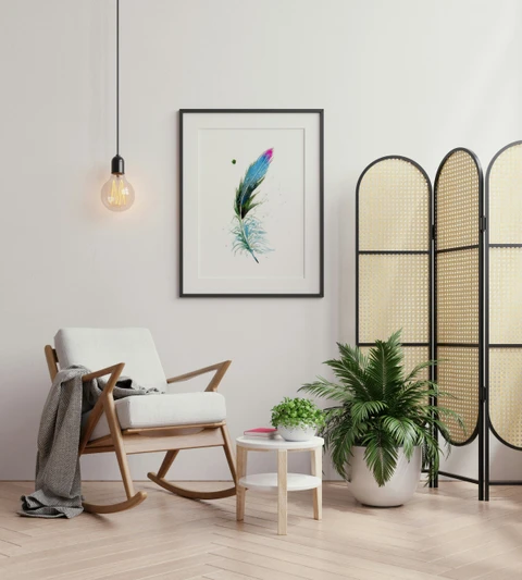 Image of a feather watercolor painting by Shayna Larsen, originals & prints available