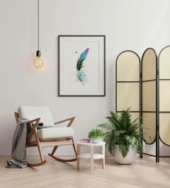 Image of a feather watercolor painting by Shayna Larsen, originals & prints available
