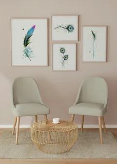 Image of a feather watercolor painting by Shayna Larsen, originals & prints available