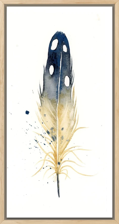 Image of a feather watercolor painting by Shayna Larsen, originals & prints available