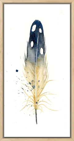 Image of a feather watercolor painting by Shayna Larsen, originals & prints available