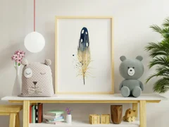 Image of a feather watercolor painting by Shayna Larsen, originals & prints available