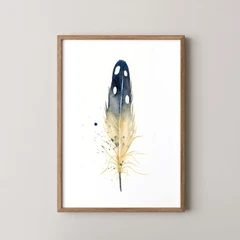 Image of a feather watercolor painting by Shayna Larsen, originals & prints available