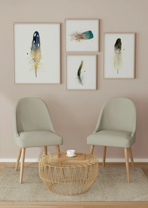 Image of a feather watercolor painting by Shayna Larsen, originals & prints available