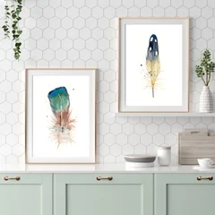 Image of a feather watercolor painting by Shayna Larsen, originals & prints available