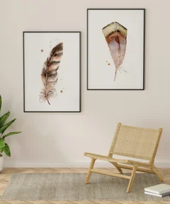 Image of a feather watercolor painting by Shayna Larsen, originals & prints available