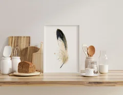 Image of a feather watercolor painting by Shayna Larsen, originals & prints available