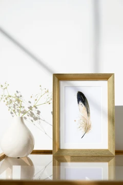 Image of a feather watercolor painting by Shayna Larsen, originals & prints available