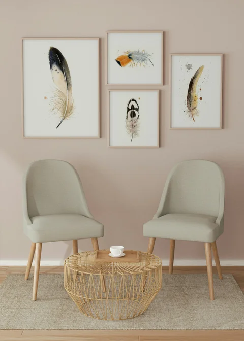 Image of a feather watercolor painting by Shayna Larsen, originals & prints available