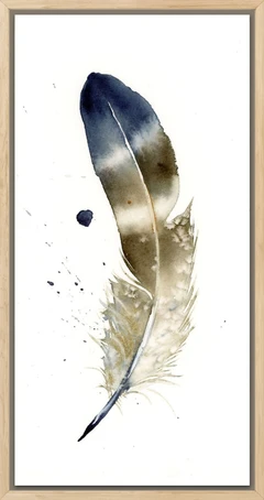 Image of a feather watercolor painting by Shayna Larsen, originals & prints available