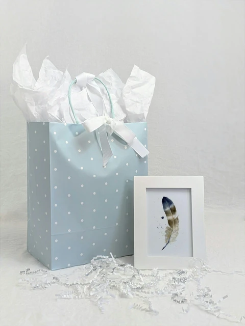 Image of a feather watercolor painting by Shayna Larsen, originals & prints available