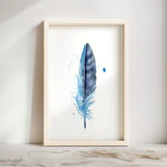 Image of a feather watercolor painting by Shayna Larsen, originals & prints available