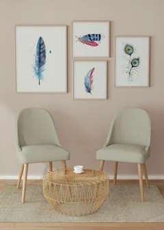 Image of a feather watercolor painting by Shayna Larsen, originals & prints available