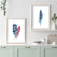 Image of a feather watercolor painting by Shayna Larsen, originals & prints available