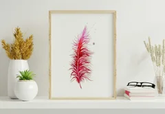 Image of a feather watercolor painting by Shayna Larsen, originals & prints available