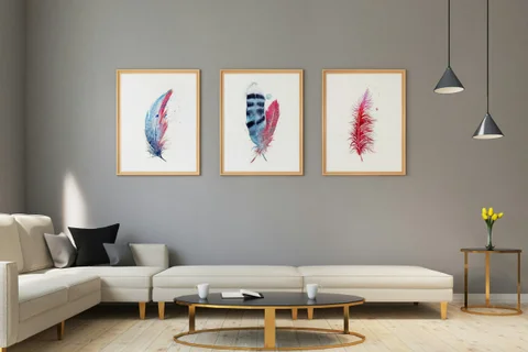 Image of a feather watercolor painting by Shayna Larsen, originals & prints available