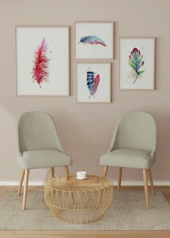 Image of a feather watercolor painting by Shayna Larsen, originals & prints available