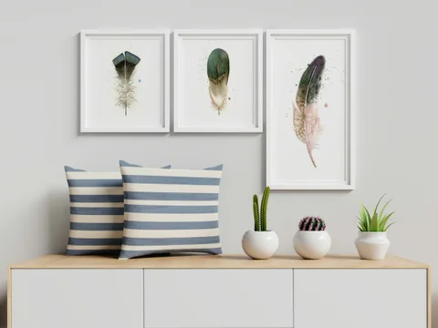Image of a feather watercolor painting by Shayna Larsen, originals & prints available