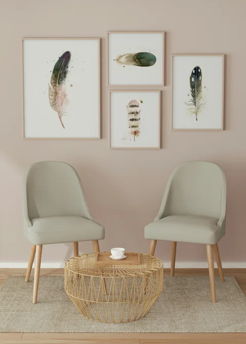 Image of a feather watercolor painting by Shayna Larsen, originals & prints available