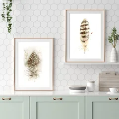 Image of a feather watercolor painting by Shayna Larsen, originals & prints available