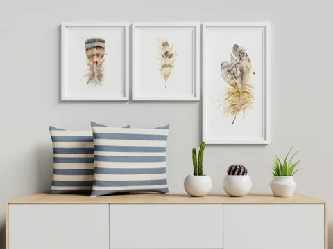 Image of a feather watercolor painting by Shayna Larsen, originals & prints available