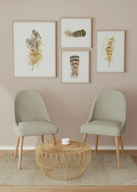 Image of a feather watercolor painting by Shayna Larsen, originals & prints available
