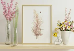 Image of a feather watercolor painting by Shayna Larsen, originals & prints available