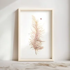 Image of a feather watercolor painting by Shayna Larsen, originals & prints available