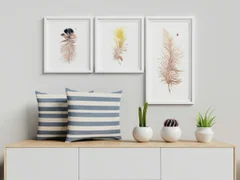 Image of a feather watercolor painting by Shayna Larsen, originals & prints available