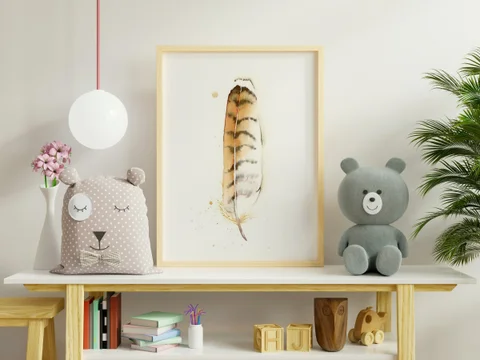 Image of a feather watercolor painting by Shayna Larsen, originals & prints available