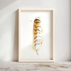 Image of a feather watercolor painting by Shayna Larsen, originals & prints available