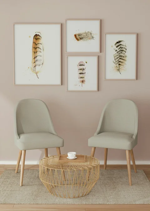 Image of a feather watercolor painting by Shayna Larsen, originals & prints available