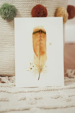 Image of a feather watercolor painting by Shayna Larsen, originals & prints available