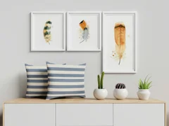 Image of a feather watercolor painting by Shayna Larsen, originals & prints available