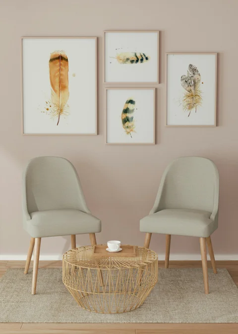 Image of a feather watercolor painting by Shayna Larsen, originals & prints available