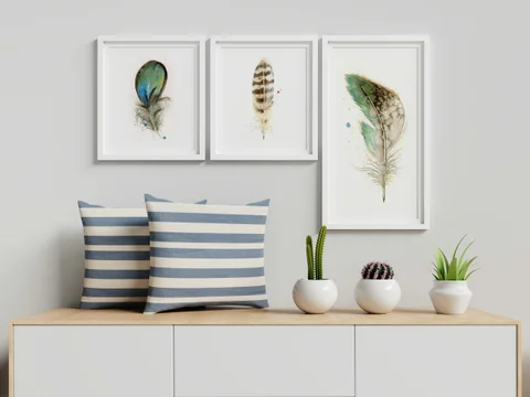 Image of a feather watercolor painting by Shayna Larsen, originals & prints available