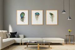 Image of a feather watercolor painting by Shayna Larsen, originals & prints available