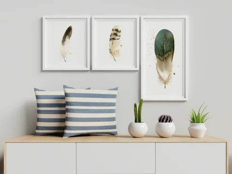 Image of a feather watercolor painting by Shayna Larsen, originals & prints available