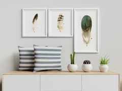Image of a feather watercolor painting by Shayna Larsen, originals & prints available