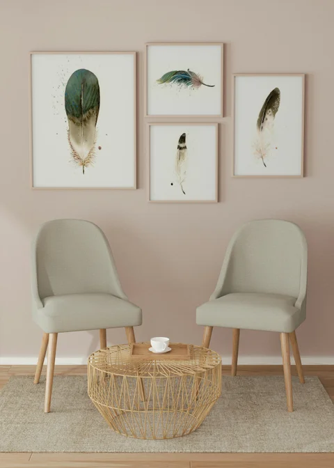 Image of a feather watercolor painting by Shayna Larsen, originals & prints available