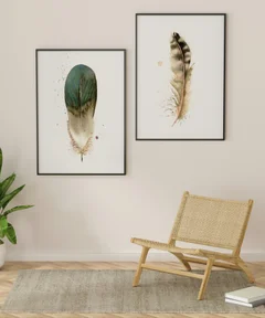 Image of a feather watercolor painting by Shayna Larsen, originals & prints available
