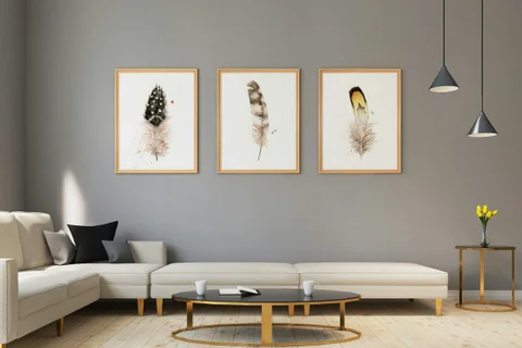 Image of a feather watercolor painting by Shayna Larsen, originals & prints available